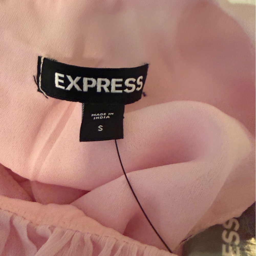 Express Pastel Pink Tiered Ruffle Cocktail Dress Sleeveless Women’s Small - Picture 6 of 8